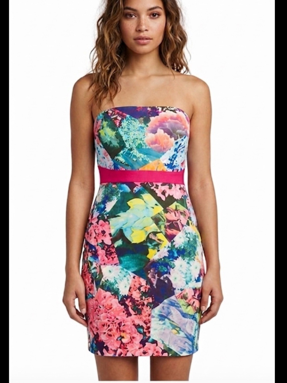Cynthia Steffe Floral Strapless Dress Size 4 feminine event
